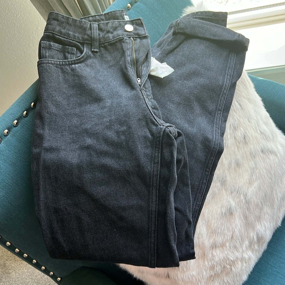 Zara Mom Fit Wash black Jeans NWT